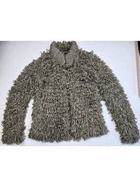 Line Womens Medium Shaggy Knit Cardigan Jacket Sweater